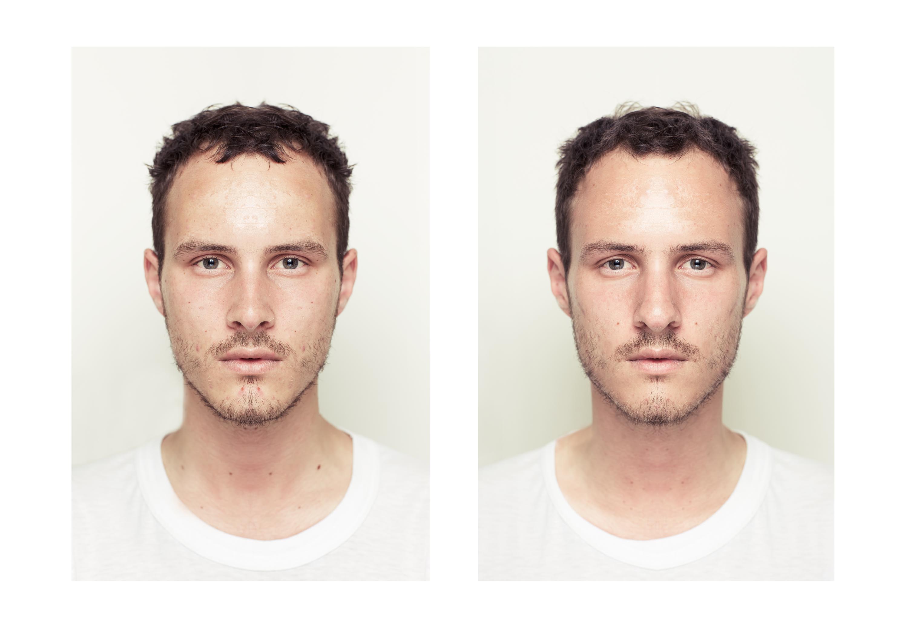 The Two Sides of One Person's Face, turned into one person