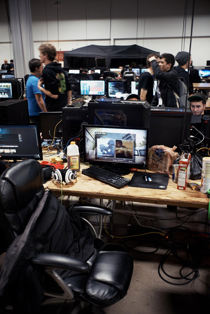 customized computer cases at a LAN party outside Philadelphia